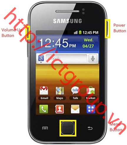 Phá mật khẩu Samsung Galaxy Y S5360 hard reset soft reset khôi phục cài đặt gốc