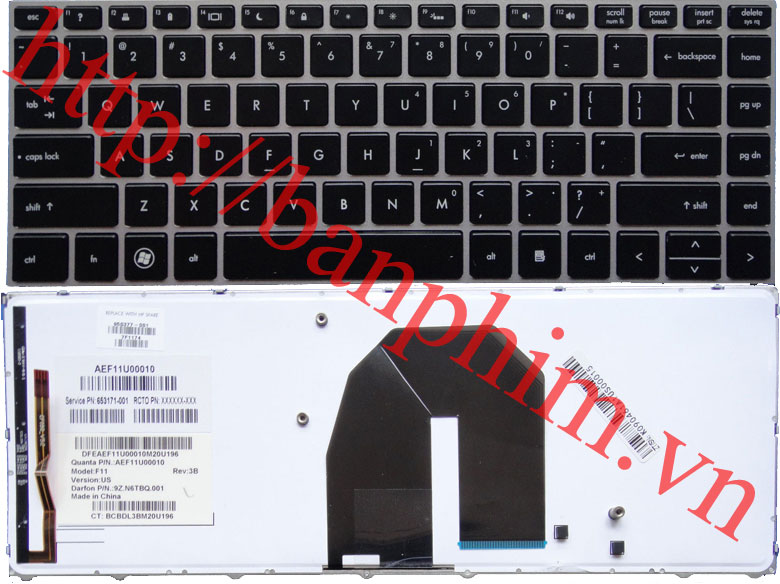 Bàn phím laptop HP ProBook 5330 5330m 650377-001Keyboard 