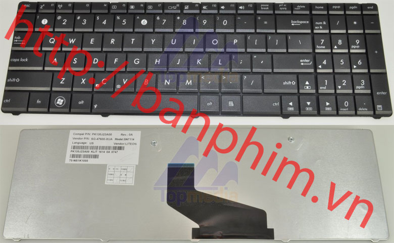 Bàn phím laptop ASUS X53U K53U keyboard 