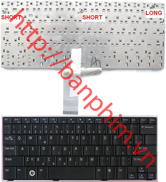 Bàn phím Dell Inspiron mini 10 10v 1010 1011 PP19S Keyboard 